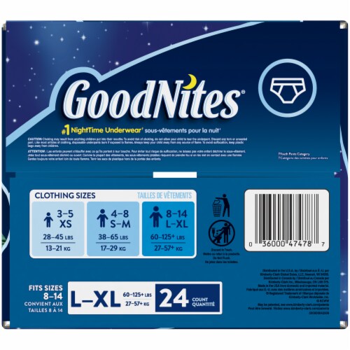 Goodnites Boys' Bedwetting Underwear, L/XL (60-125+ lbs) Perspective: back