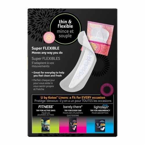 U by Kotex Barely There Light Absorbency Long Unscented Panty Liners Perspective: back