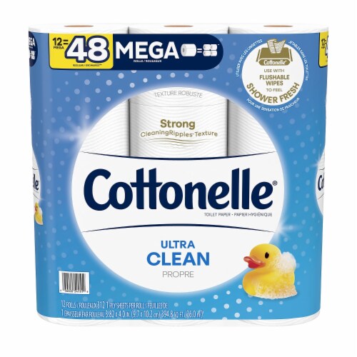 Cottonelle® Ultra CleanCare® Mega Roll Toilet Paper Perspective: back