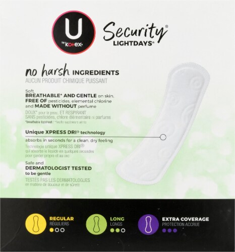 U by Kotex® Security® Lightdays® Long Panty Liners Perspective: back