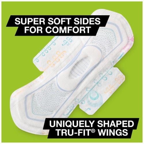 U by Kotex CleanWear Heavy Flow Unscented Ultra Thin Pads with Wings Perspective: back