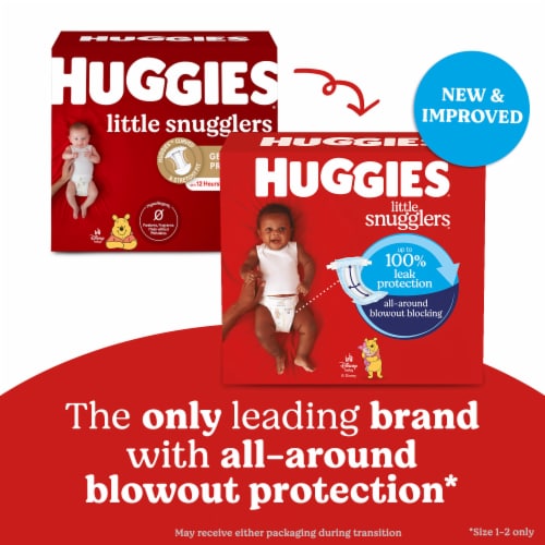 Huggies Little Snugglers Baby Diapers Size 1 (8-14 lbs) Perspective: back