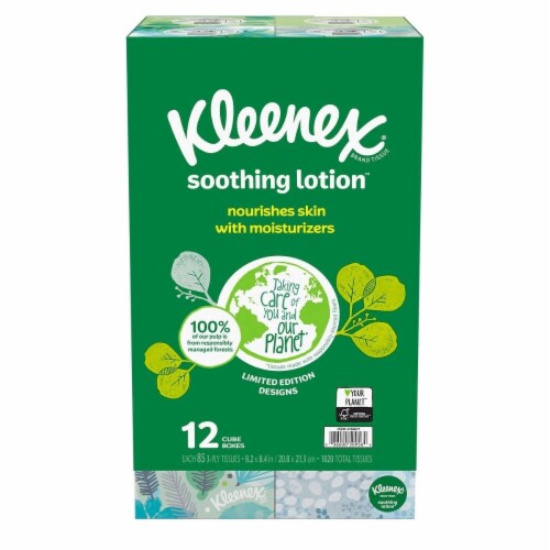 Kleenex Soothing Lotion Tissue, 3-Ply, 85 Count (12 Pack) Perspective: back