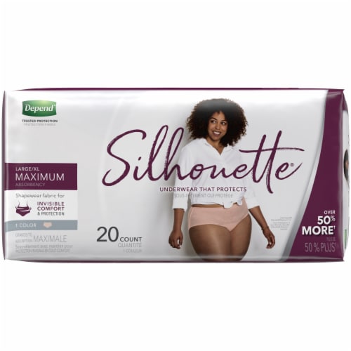 Depend® Silhouette® Maximum Absorbency Large/Extra Large Women's  Incontinence Briefs, 20 ct - Baker's