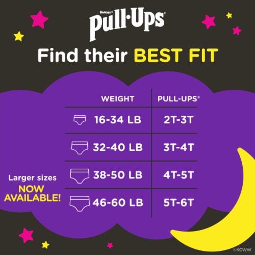 Pull-Ups Night-Time Girls' Potty Training Pants 3T-4T (32-40 lbs), 18 ct - Harris  Teeter