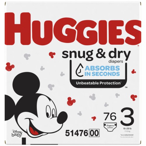 Huggies Snug & Dry Baby Diapers, Size 3 (16-28 lbs) Perspective: back