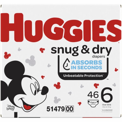 Huggies Snug & Dry Baby Diapers, Size 6 (35+ lbs) Perspective: back
