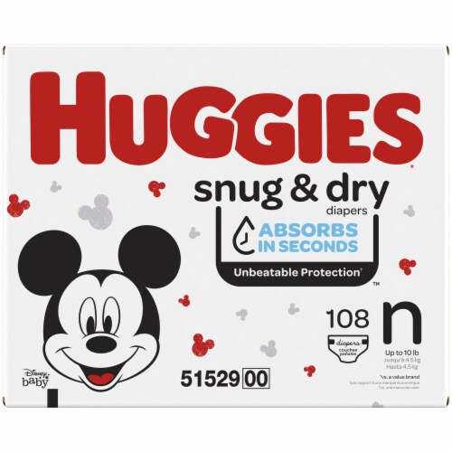 Huggies Snug & Dry Baby Diapers, Newborn (<10 lbs) Perspective: back