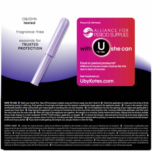 U By Kotex Security Super Unscented Tampons Perspective: back