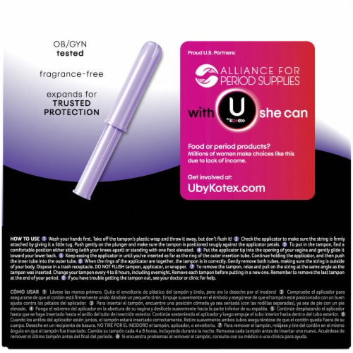 U By Kotex Security Super Plus Unscented Tampons Perspective: back