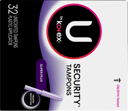 U by Kotex Security Super Plus Unscented Tampons Perspective: back