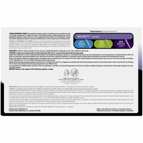 U By Kotex Premium Security Regular Super Unscented Tampons 45 Count 45 Ct Qfc