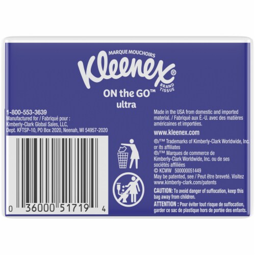 Kleenex On the Go Ultra 3-Ply Facial Tissue Packs Perspective: back