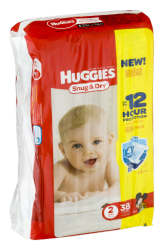 Huggies Snug & Dry Baby Diapers, Size 2 (12-18 lbs) Perspective: back