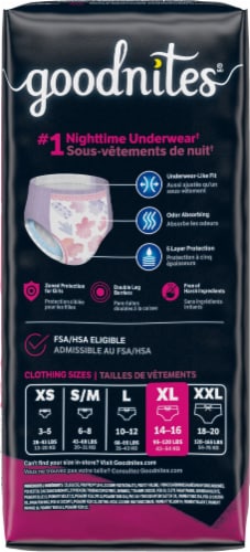 Goodnites® Girls' Bedwetting Underwear, XL (95-140 lbs) Perspective: back