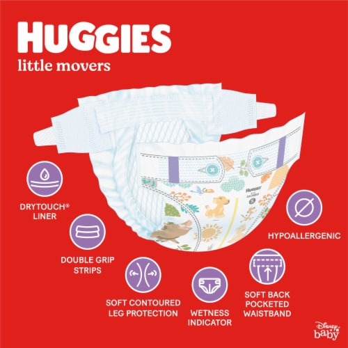 Huggies Little Movers Baby Diapers, Size 7 (41+ lbs), 80 count - Gerbes  Super Markets