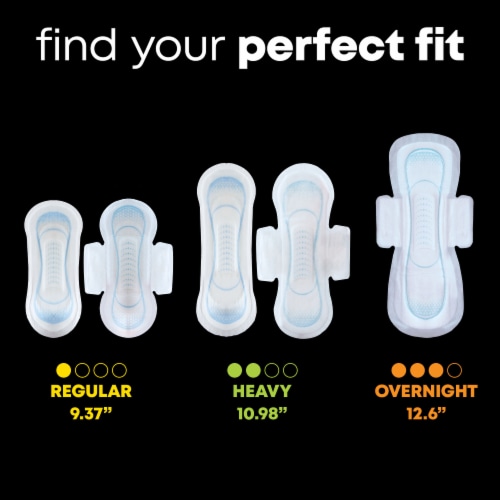 U by Kotex Clean & Secure Ultra Thin Pads with Wings, Regular Absorbency Perspective: back