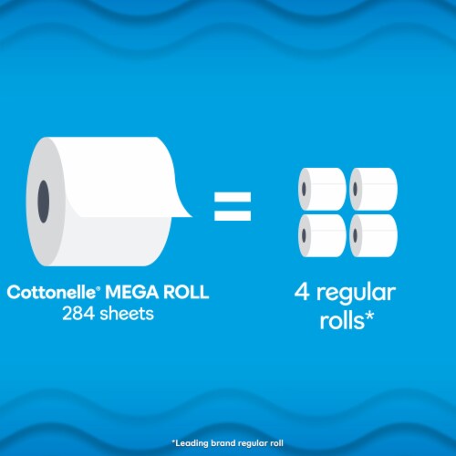 Cottonelle Ultra Clean Toilet Paper Strong Toilet Tissue Mega Rolls Perspective: back