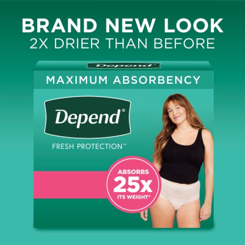 Depend Fresh Protection Adult Incontinence Underwear Maximum Medium Blush Underwear Perspective: back