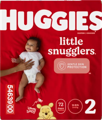 Huggies Little Snugglers Baby Diapers, Size 2 (12-18 lbs) Perspective: back