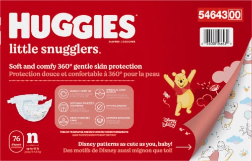 Huggies Little Snugglers Baby Diapers, Newborn (<10 lbs) Perspective: back