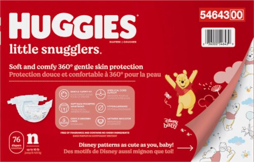 Huggies Little Snugglers Baby Diapers, Newborn (<10 lbs) Perspective: back