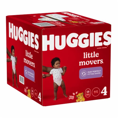 Huggies Little Movers Baby Diapers, Size 4 (22-37 lbs) Perspective: back