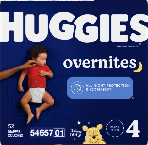Huggies OverNites Baby Diapers, Size 4 (22-37 lbs) Perspective: back
