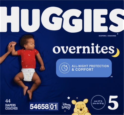 Huggies OverNites Baby Diapers, Size 5 (27+ lbs)