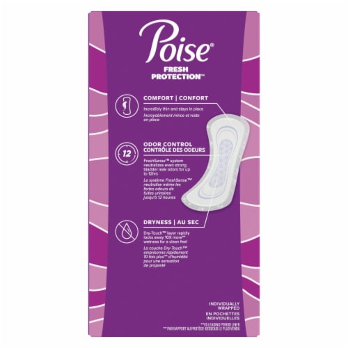 Poise® Fresh Protection™ Microliners for Women Lightest Absorbency Long Perspective: back