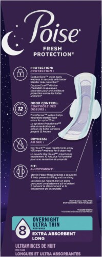 Poise Ultra Thin Incontinence Pads with Wings, 8 Drop Perspective: back