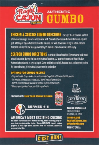 Ragin Cajun™ Authentic Gumbo Mix Perspective: back