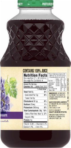 Santa Cruz Organic Concord Grape Juice Beverage Perspective: back