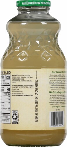 Santa Cruz Organic Limeade Juice Beverage Perspective: back