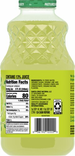 Santa Cruz Organic® Limeade Juice Beverage Perspective: back
