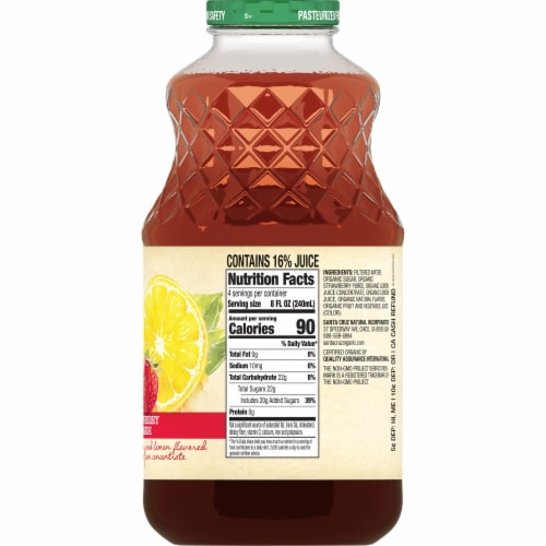 Santa Cruz Organic® Strawberry Lemonade Perspective: back