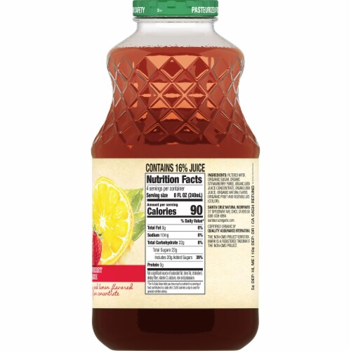 Santa Cruz Organic® Strawberry Lemonade Perspective: back
