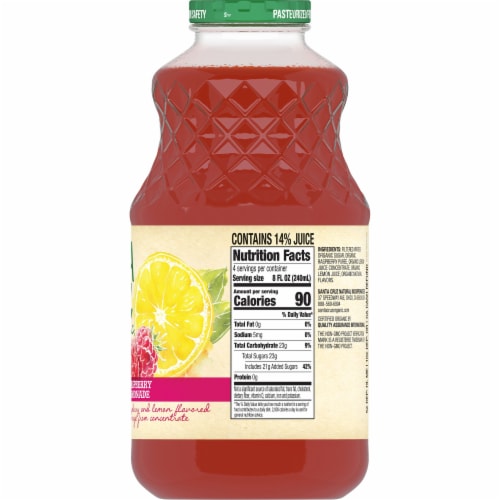 Santa Cruz Organic Raspberry Lemonade Perspective: back