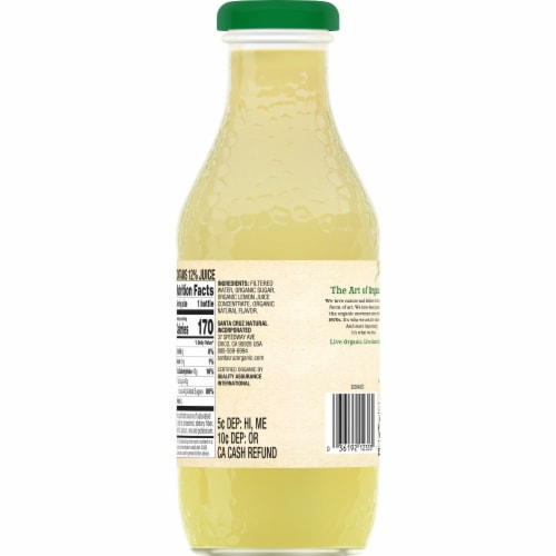 Santa Cruz Organic Lemonade Perspective: back