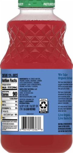 Santa Cruz Organic® Blueberry Lemonade Perspective: back