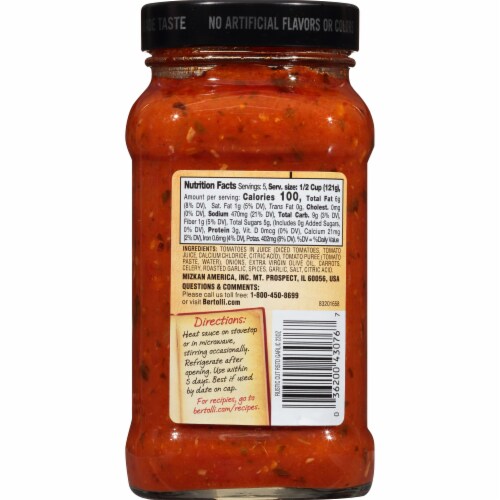Bertolli® Rustic Cut™ Roasted Garlic Pasta Sauce Perspective: back