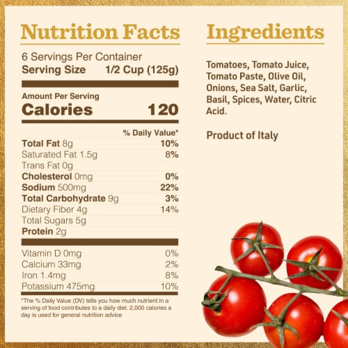 Bertolli® d’Italia Marinara Sauce Perspective: back