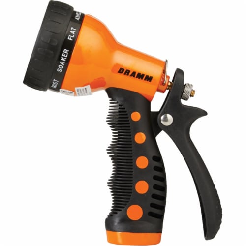 Dramm Heavy-Duty Metal 9-Pattern Spray Gun Nozzle - Orange Perspective: back