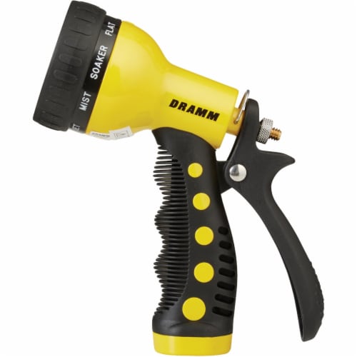 Dramm® Heavy-Duty Metal 9-Pattern Spray Gun Nozzle - Yellow Perspective: back