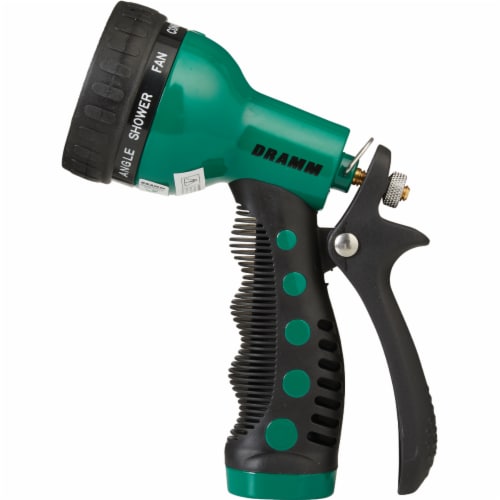 Dramm Heavy-Duty Metal 9-Pattern Spray Gun Nozzle - Green Perspective: back