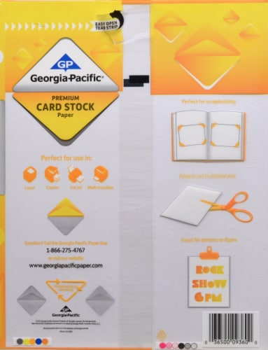 Georgia-Pacific Premium Cardstock Paper - 150 pk - White Perspective: back