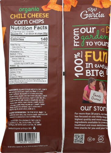 RW Garcia™ Organic Chili Cheese Corn Chips Perspective: back