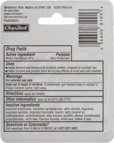 Chapstick Classic Original Lip Balm Perspective: back