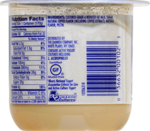 Dannon Coffee Yogurt Perspective: back