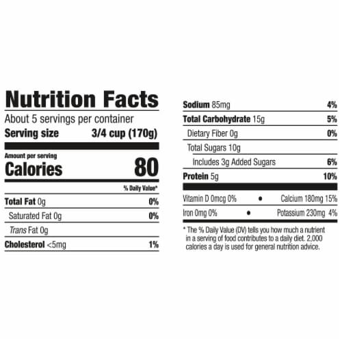 Light + Fit Vanilla Nonfat Yogurt Tub Perspective: back
